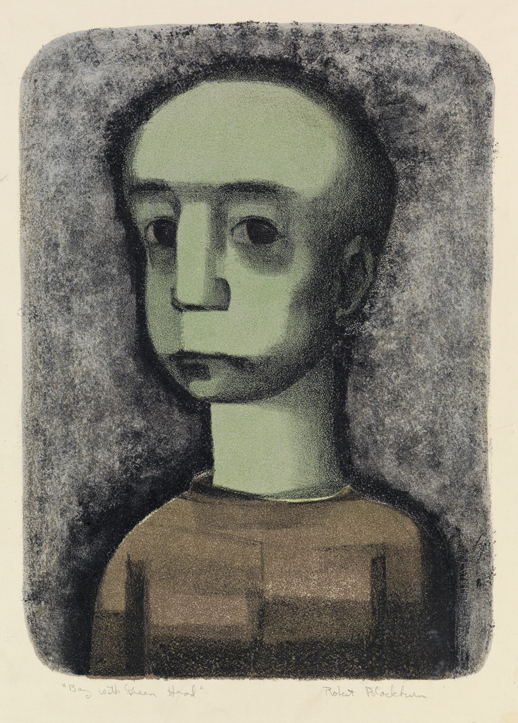 ROBERT BLACKBURN (1920 - 2003) Boy with Green Head.